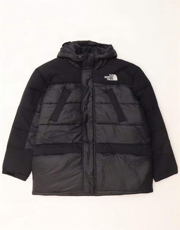 Мужская стеганая куртка с капюшоном The North Face UK 44 2XL, черный нейлон с цветными блоками