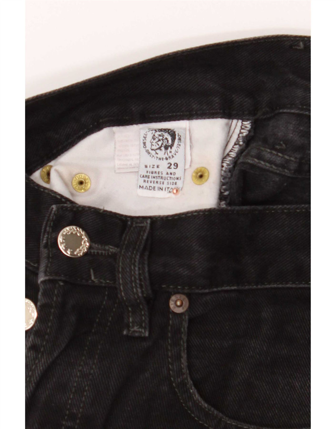 Мужские прямые джинсы Diesel Zathan W29 L32, черный хлопок