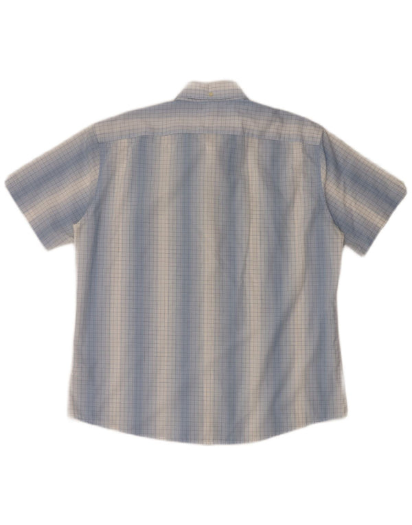 Мужская рубашка с коротким рукавом Ben Sherman 4XL, синяя, хлопок в мелкую клетку