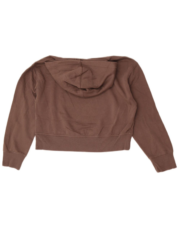 Женский укороченный джемпер с капюшоном оверсайз Zara UK 10, маленький серый хлопок