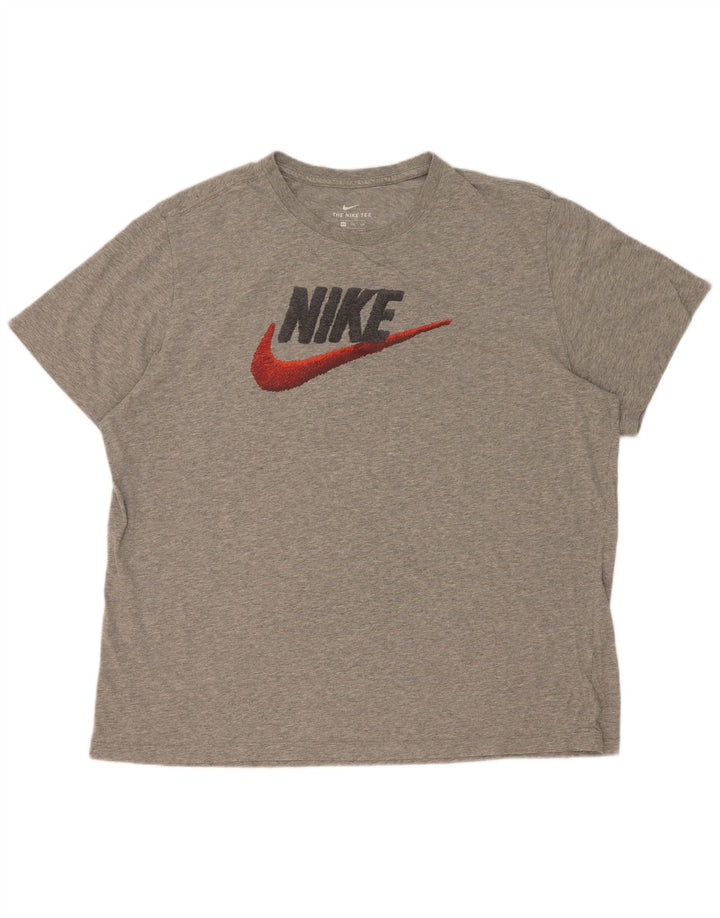 Мужская футболка с рисунком Nike Top 2XL серая в крапинку