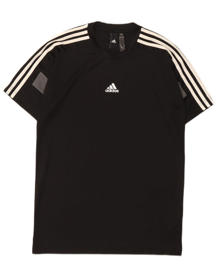 Мужская футболка Adidas Aeroready, маленький черный полиэстер с цветными блоками