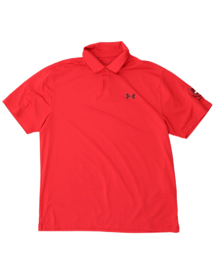 Мужская рубашка-поло с рисунком Under Armour, большая красная, полиэстер