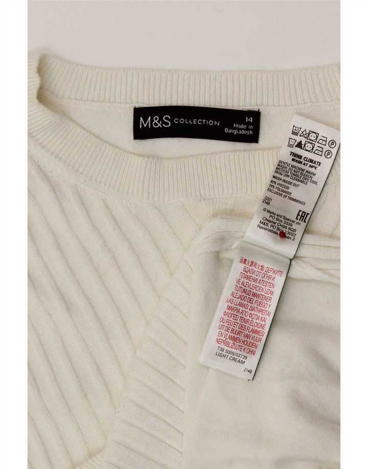 Женский джемпер с вырезом «лодочка» Marks & Spencer UK 14, средний белый