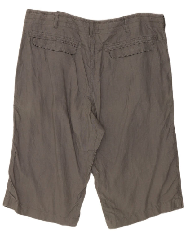 Мужские шорты чинос Marks & Spencer W38 XL серые льняные