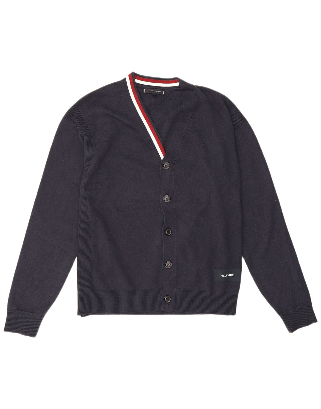 Мужской кардиган Tommy Hilfiger, средний темно-синий хлопковый свитер