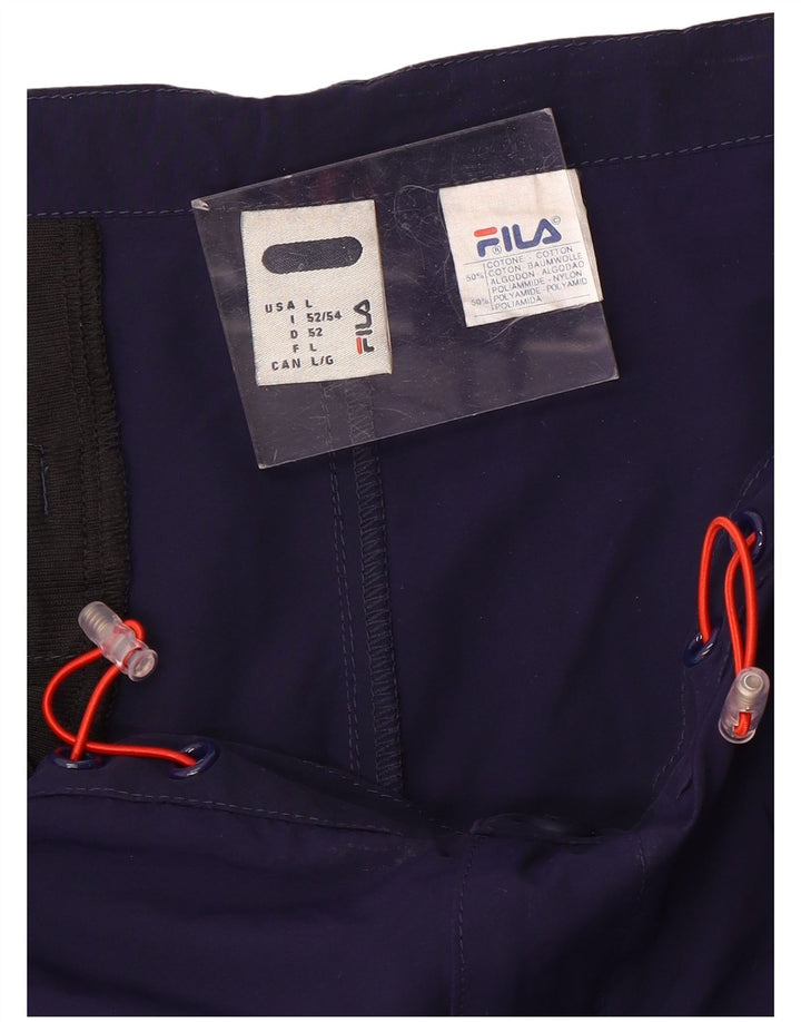 Мужские спортивные шорты Fila, большие, темно-синие, хлопок