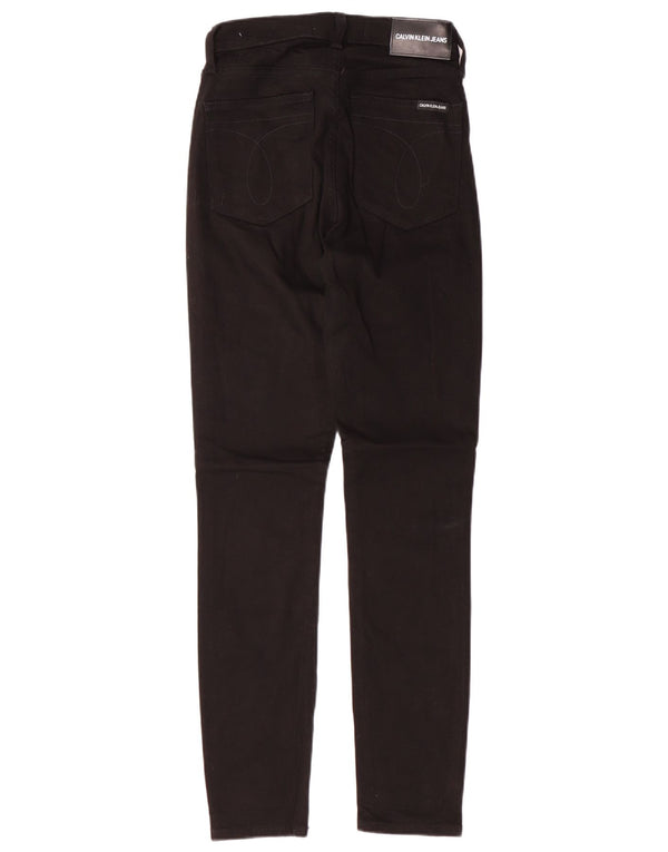 Женские узкие джинсы с высокой талией CALVIN KLEIN W26 L30, черный хлопок