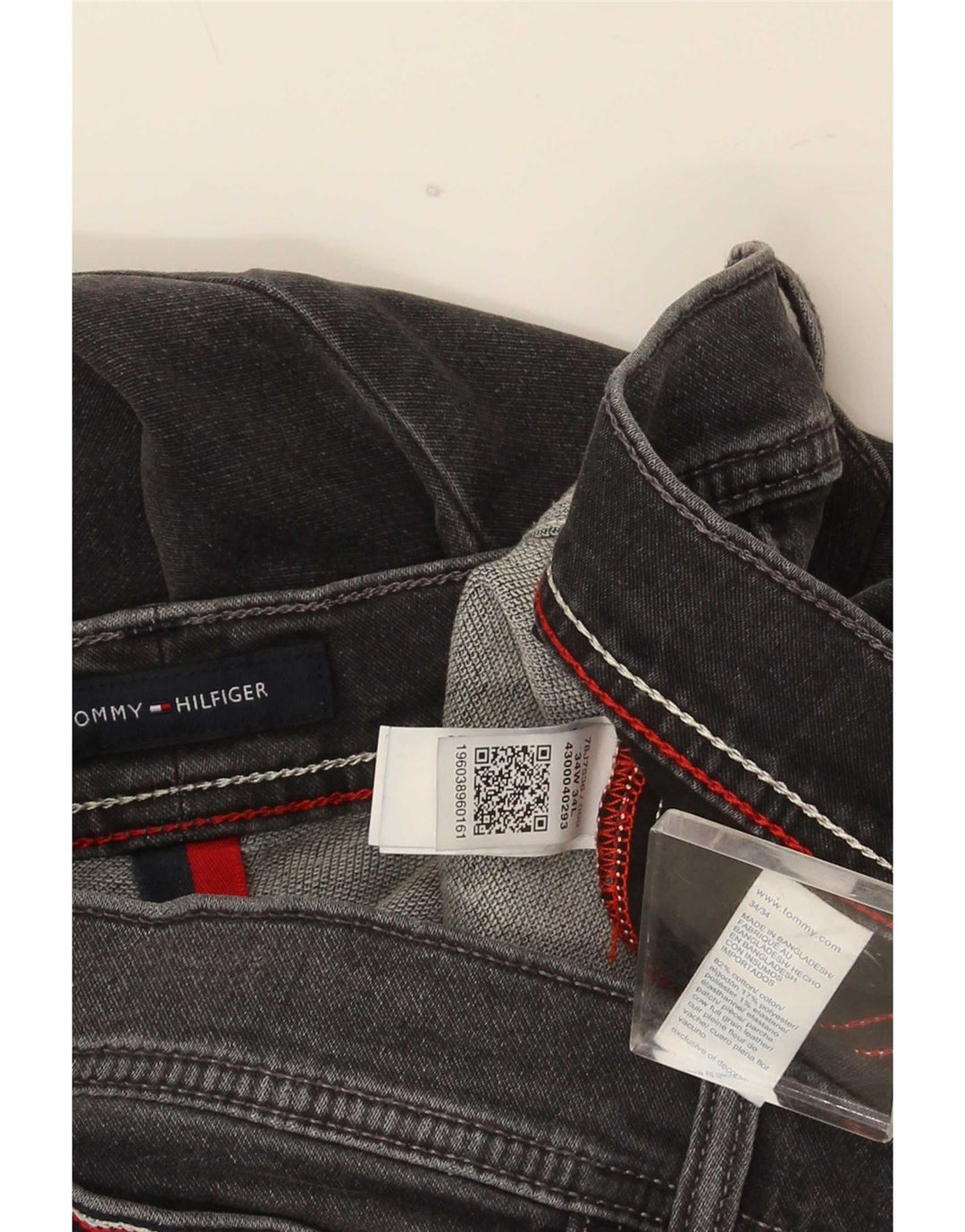 Мужские узкие джинсы Tommy Hilfiger W34 L34 Серые хлопковые