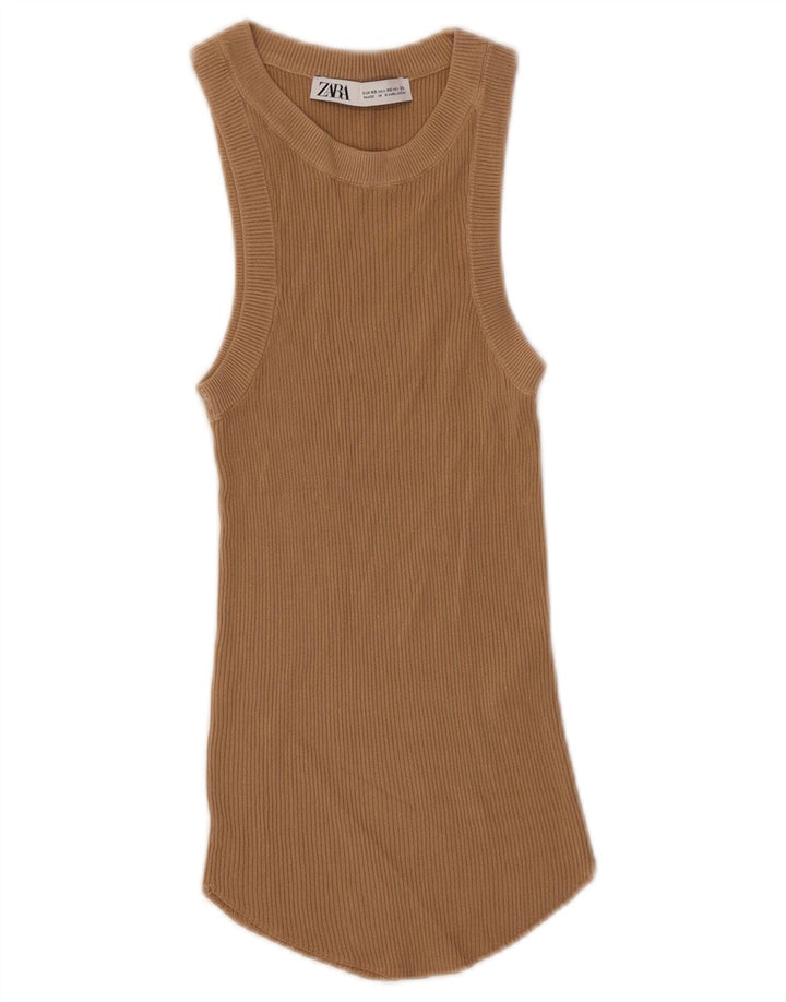 Женский жилет Zara UK 4 XS Бежевый из вискозы