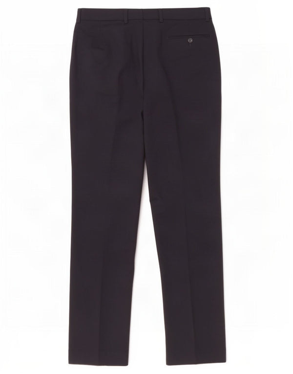 Женские прямые костюмные брюки Marks & Spencer W32 L33 темно-синие, шерсть