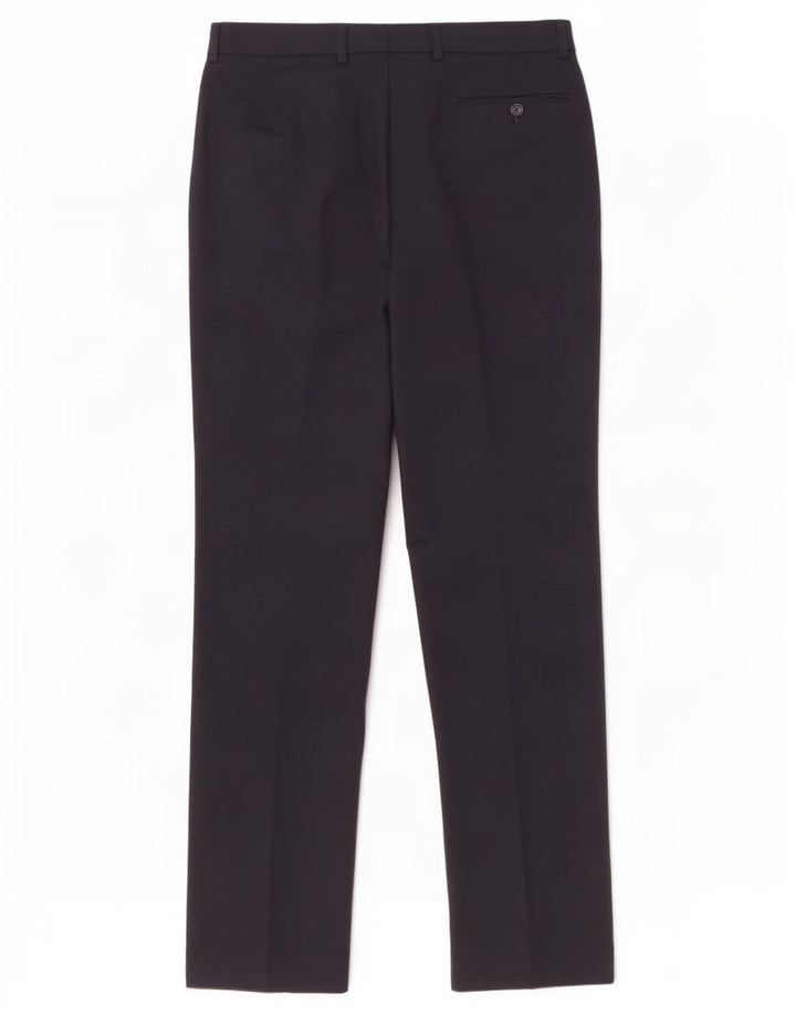 Женские прямые костюмные брюки Marks & Spencer W32 L33 темно-синие, шерсть