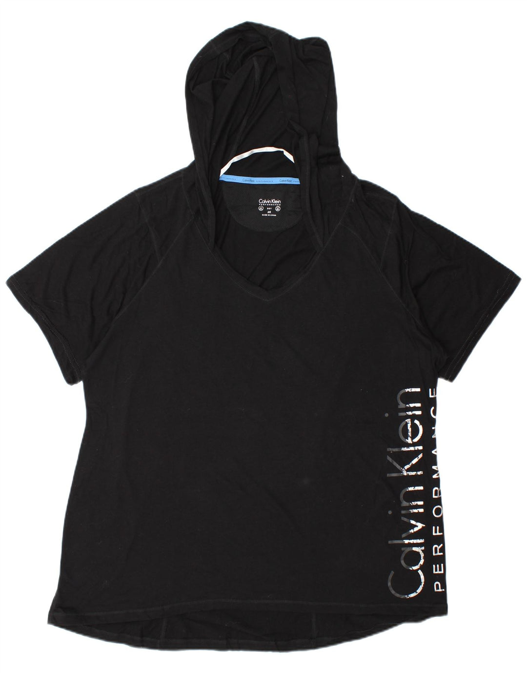 Женская футболка оверсайз с рисунком Calvin Klein Top UK 20 2XL, черный хлопок