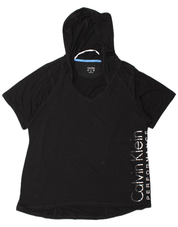 Женская футболка оверсайз с рисунком Calvin Klein Top UK 20 2XL, черный хлопок