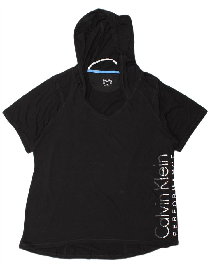 Женская футболка оверсайз с рисунком Calvin Klein Top UK 20 2XL, черный хлопок
