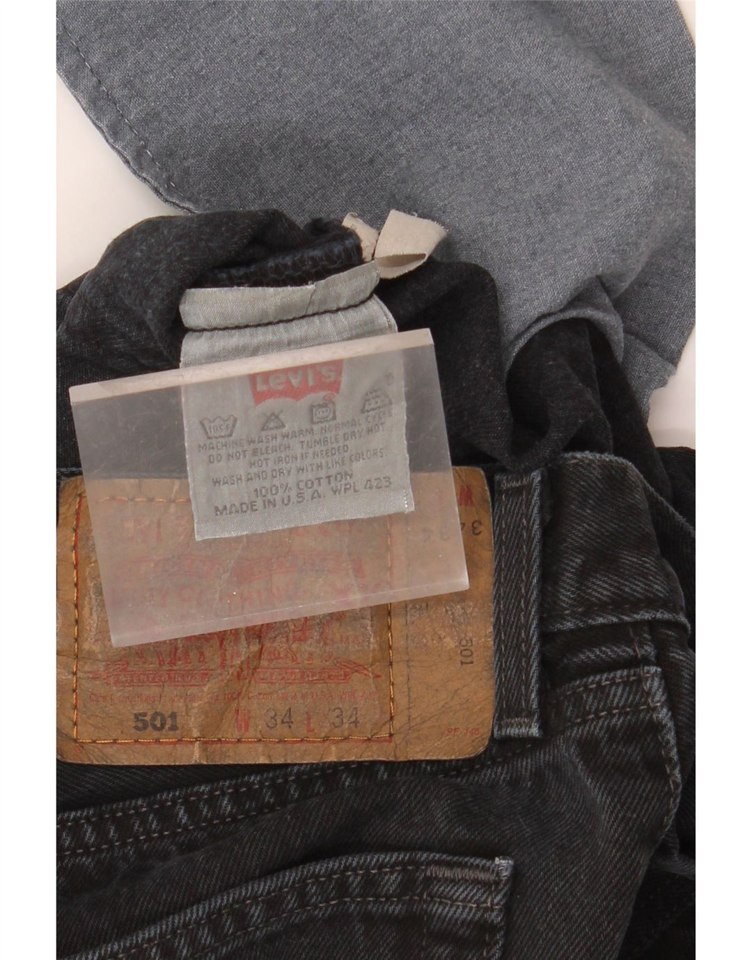 Мужские прямые джинсы LEVI'S 501 W34 L34, черный хлопок