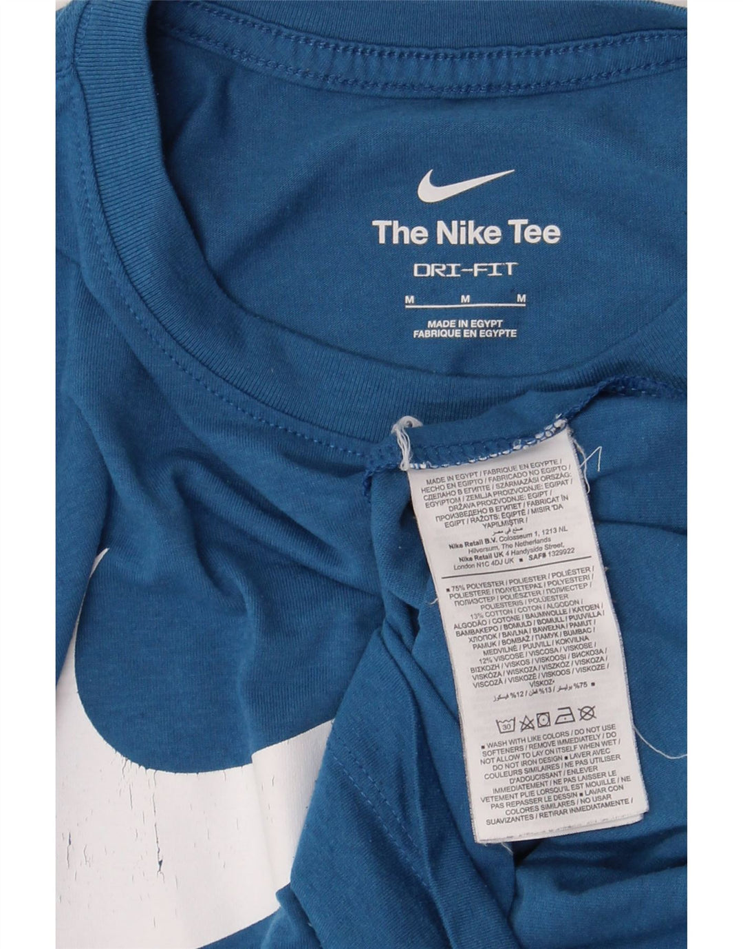 Мужская футболка Nike Dri Fit с графикой, верх, средний синий полиэстер