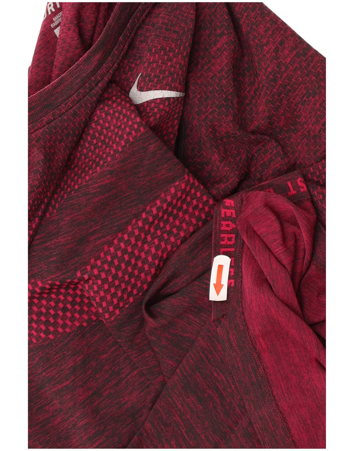 Мужская футболка Nike Dri Fit среднего цвета, бордовая с крапинками