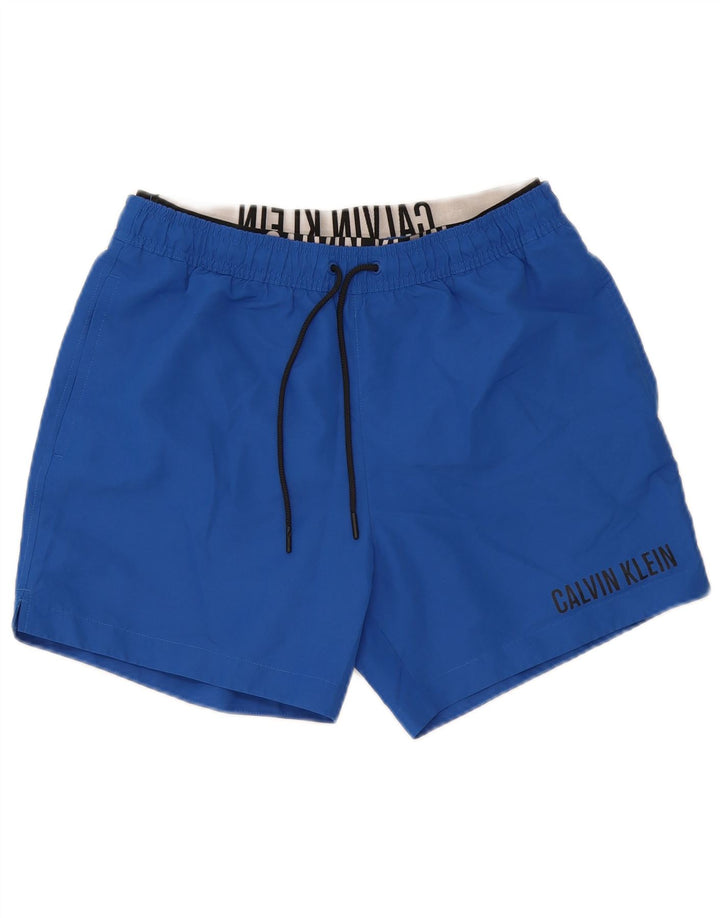 Мужские шорты для плавания с рисунком Calvin Klein, средний синий полиэстер