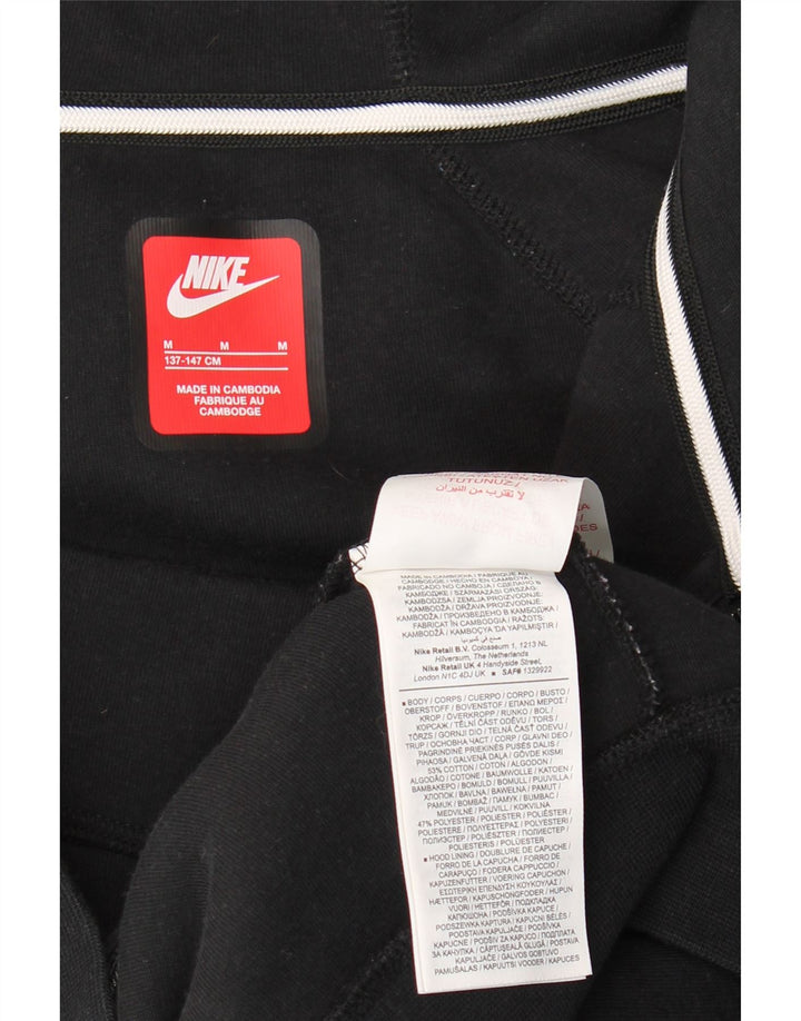 Свитер с капюшоном на молнии для мальчиков Nike, 10–11 лет, средний черный, хлопковый