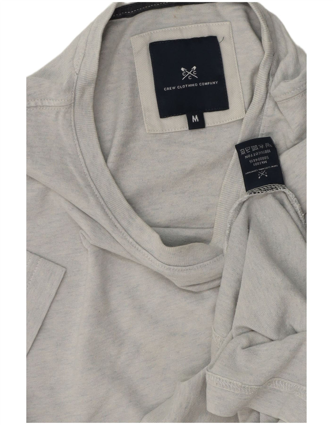 Crew Clothing Мужская футболка из хлопка среднего серого цвета