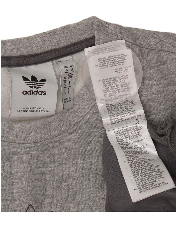 Мужской свитшот ADIDAS, маленький серый хлопковый джемпер с цветными блоками