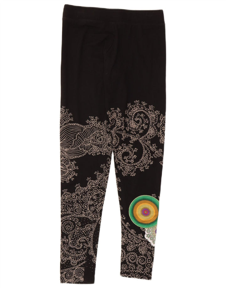 Женские леггинсы с рисунком Desigual UK 12, средние, черные, с узором пейсли