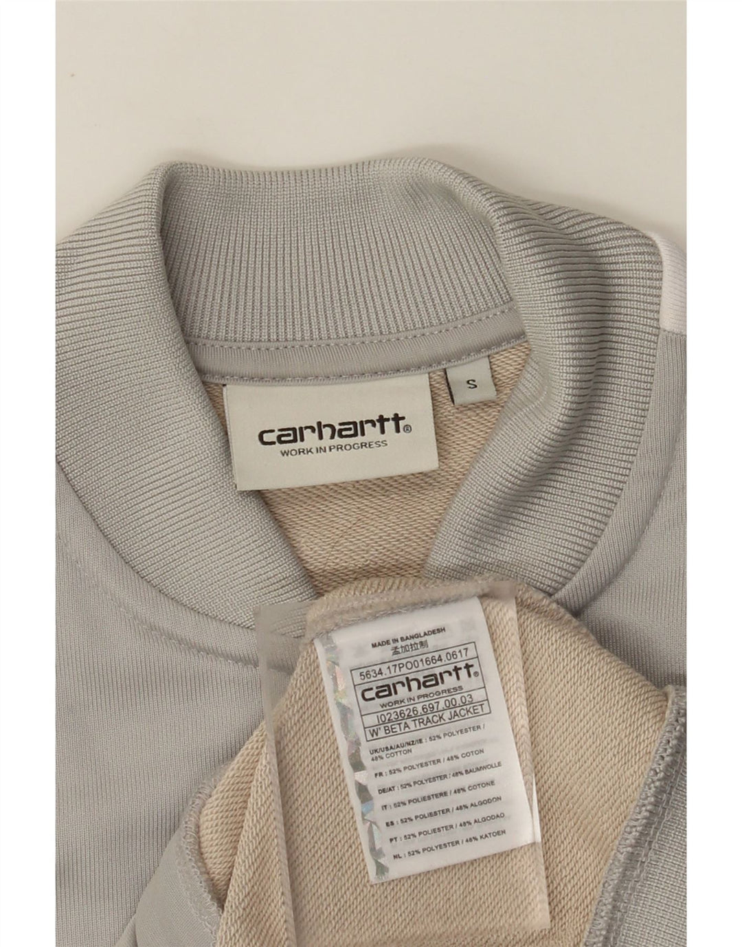 Женский спортивный костюм CARHARTT, верхняя куртка UK 10, маленький серый цвет с цветными блоками