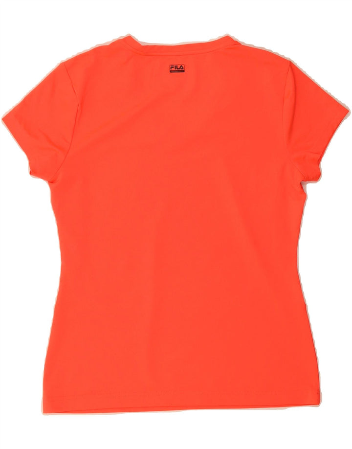 FILA Womens T-Shirt Top UK 12 Medium Orange Polyester Vintage Fila and Second-Hand Fila from Messina Hembry 