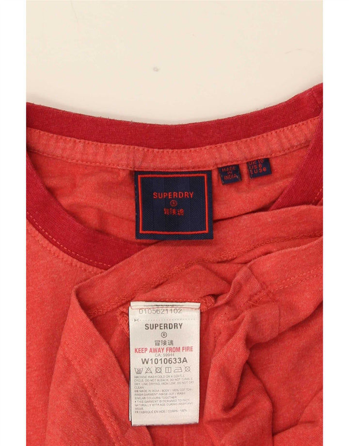 Женская футболка Superdry Top UK 10, маленький красный хлопок