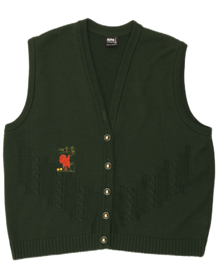 Женский кардиган без рукавов с рисунком Aspa, цвет EU 46 XL, зеленый полиакрил