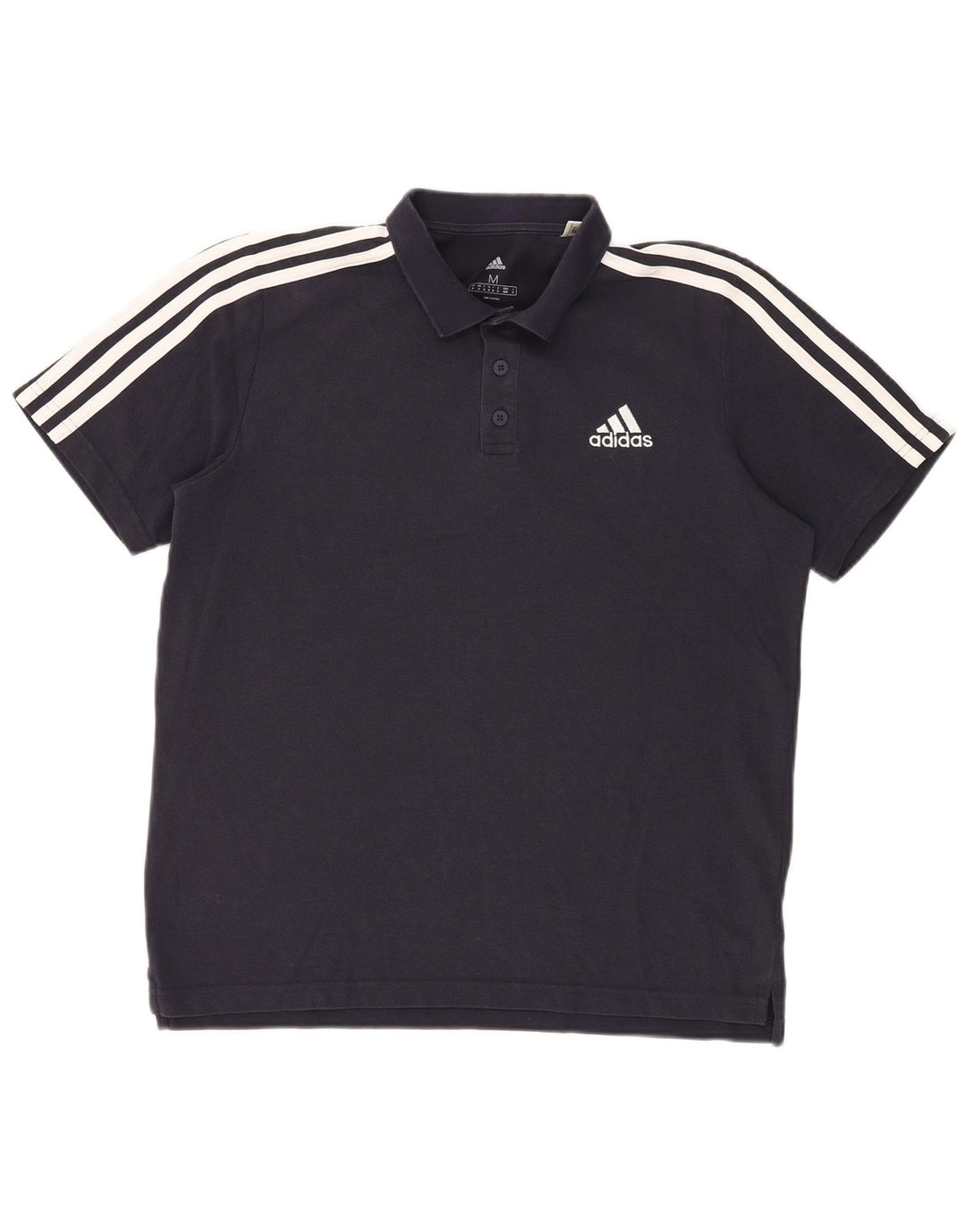 Мужская рубашка-поло Adidas среднего размера, темно-синяя, хлопок