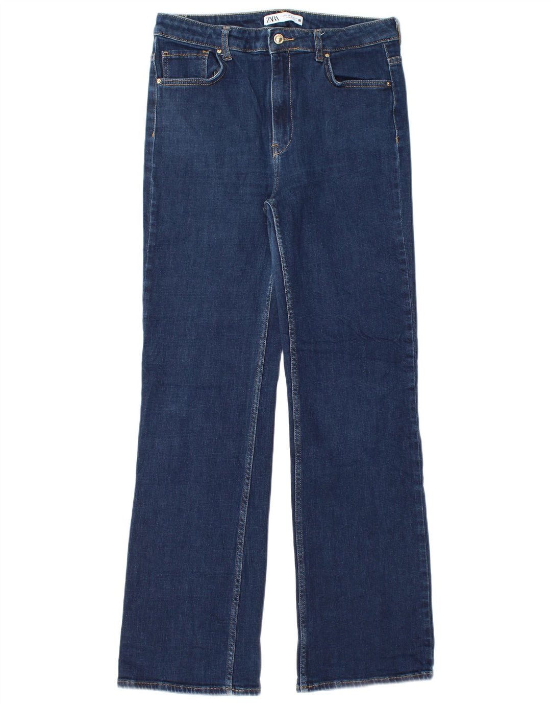 Женские прямые джинсы Zara EU 44 XL W34 L33 Темно-синие