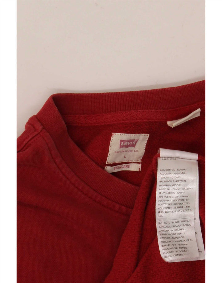 Мужской свитшот стандартного кроя Levi's, большой красный хлопковый джемпер