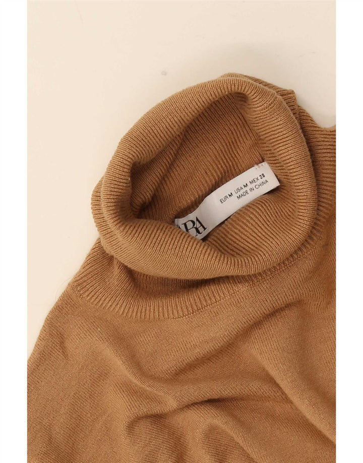 Женский джемпер с высоким воротником Zara UK 14, средний бежевый
