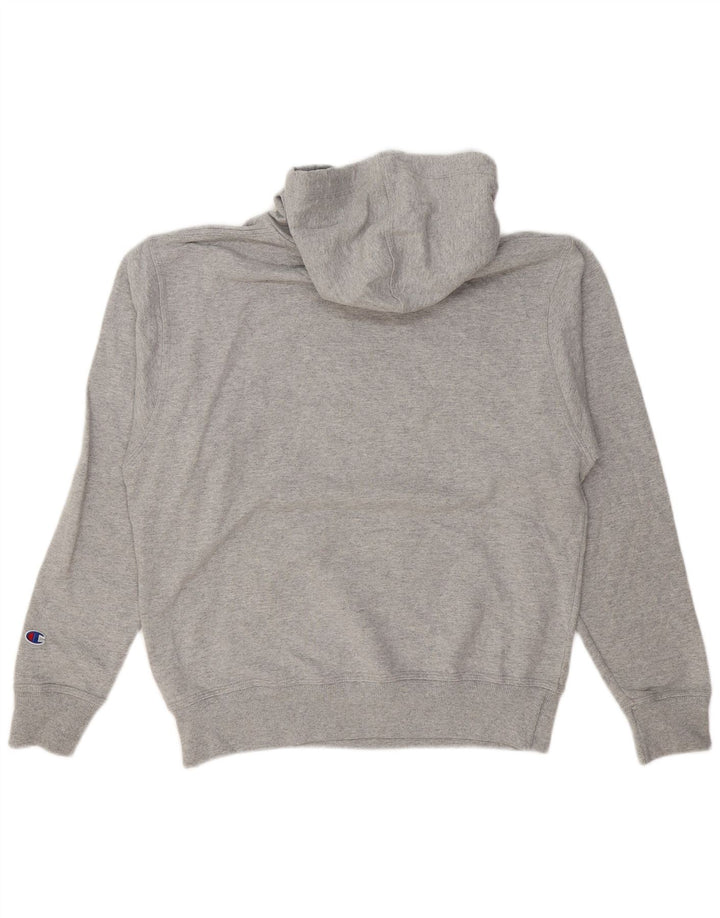 CHAMPION Mens Graphic Hoodie Jumper Medium Grey Cotton