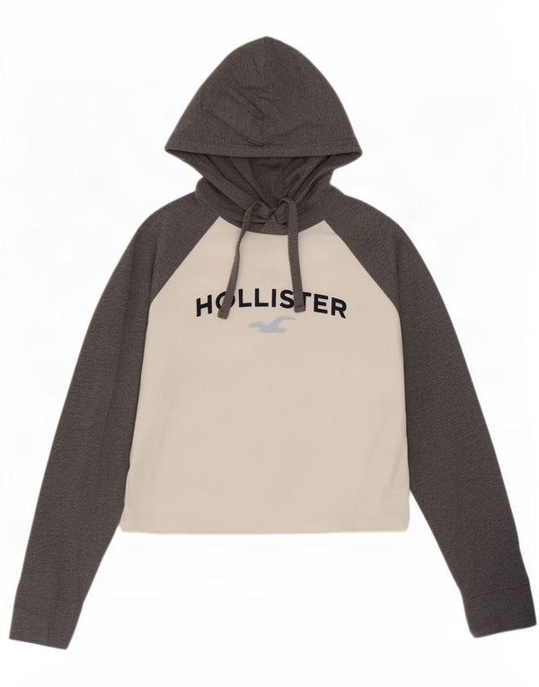 Женский топ с длинным рукавом Hollister, Великобритания 6 XS, белый с цветными блоками