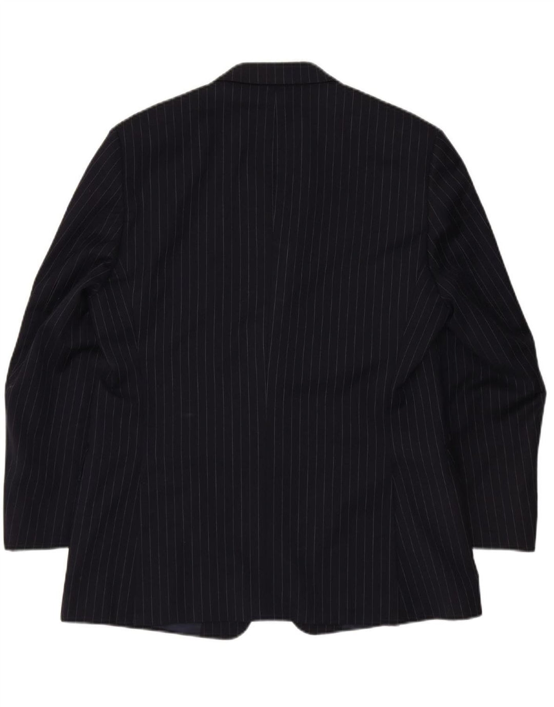 VINTAGE Mens 3 Button Blazer Jacket UK 42 XL Navy Blue Pinstripe Wool