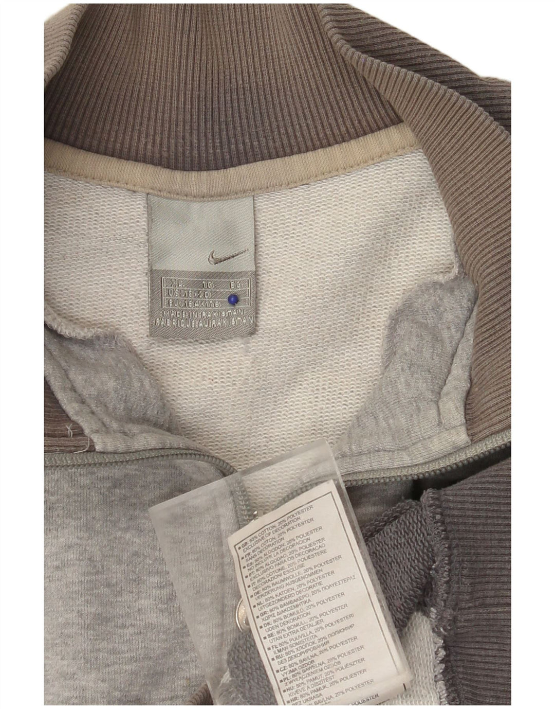 Спортивный костюм NIKE для мальчиков с графическим рисунком, куртка 13–14 лет, серый цвет с блоками размера XL