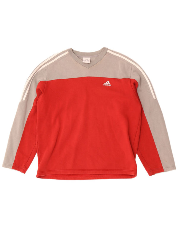 Мужской свитер Adidas UKI 38/40, средний красный, хлопок с цветными блоками