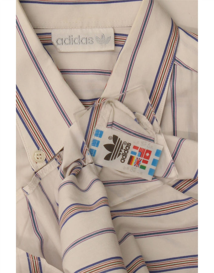 Мужская рубашка с коротким рукавом ADIDAS, размер 15, средний размер, хлопок в белую полоску