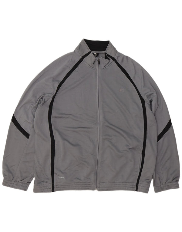 STARTER Mens Tracksuit Top Jacket 2XL Grey Colourblock Polyester
