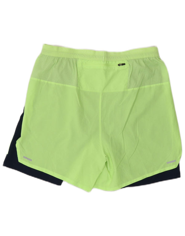 Мужские спортивные шорты Nike Dri Fit, большие желтые спортивные шорты из полиэстера с цветными блоками