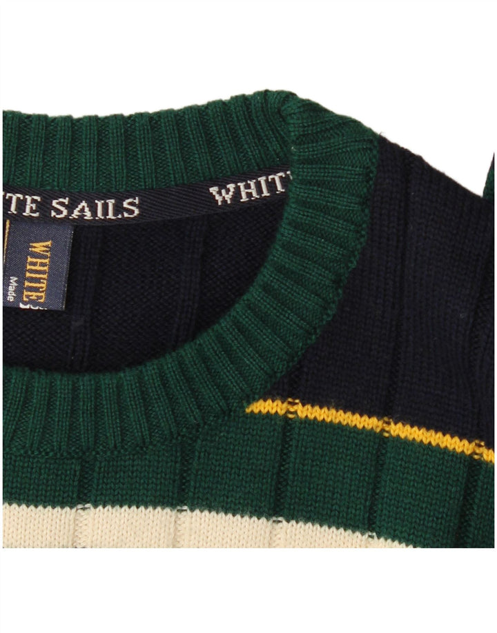 Мужской свитер с круглым вырезом White Sails 2XL Темно-синий в полоску