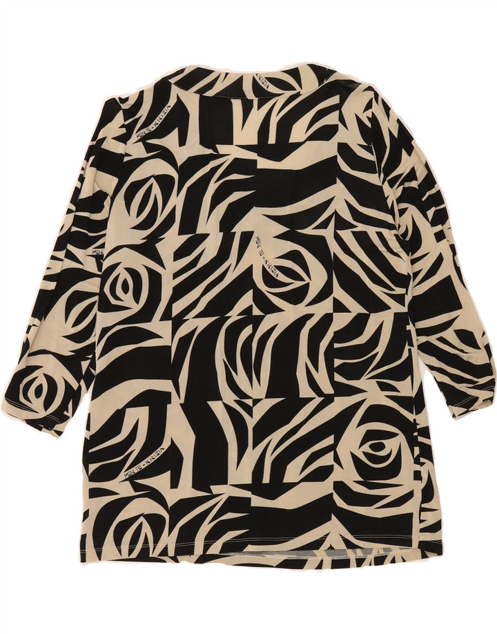 PERTE BY KRIZIA Womens Graphic Top 3/4 Sleeve UK 14 Medium Beige Vintage Perte by Krizia and Second-Hand Perte by Krizia from Messina Hembry 