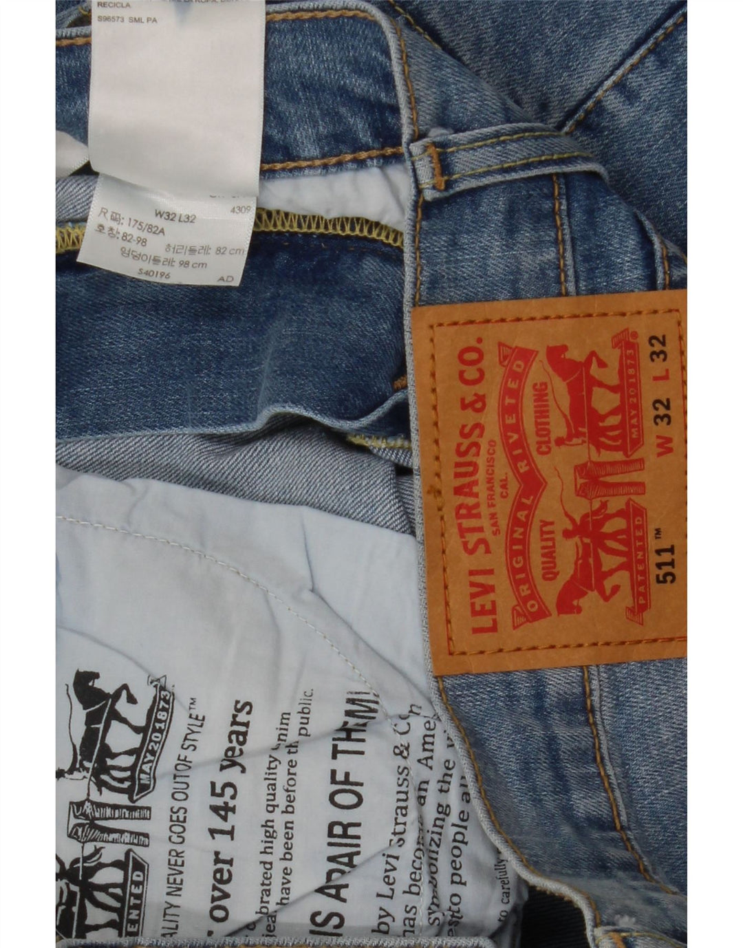Мужские джинсы Levi's Slim 511 W32 L32 синие, хлопок