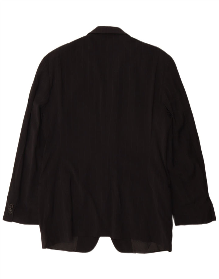 Мужской пиджак Emporio Armani на 3 пуговицах IT 48, средний черный в тонкую полоску