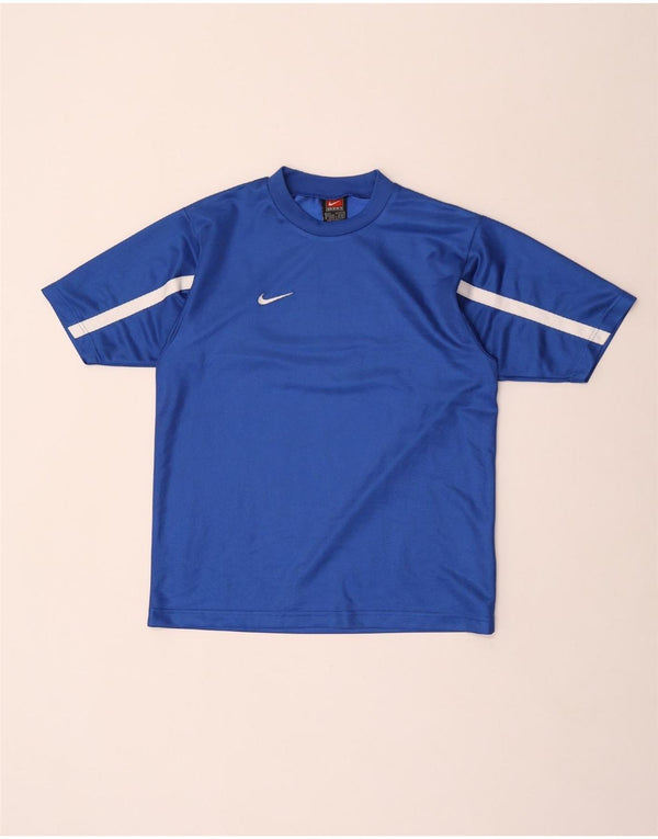 Мужская футболка Nike Top UK 36/38, маленькая синяя, полиэстер с цветными блоками