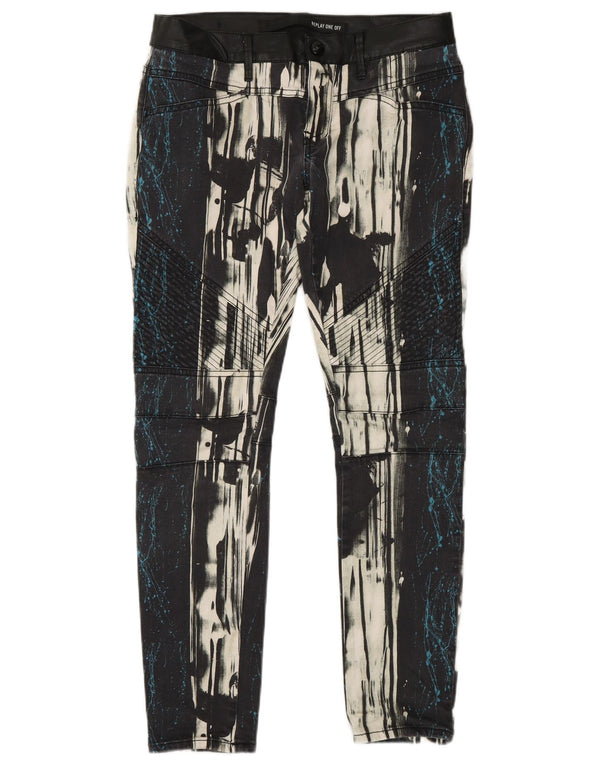 Женские тонкие повседневные брюки Replay W27 L27, разноцветные байкерские брюки с цветными блоками