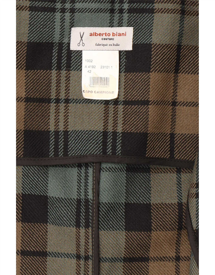 Alberto Biani Женское двубортное пальто IT 42 Medium Green Plaid